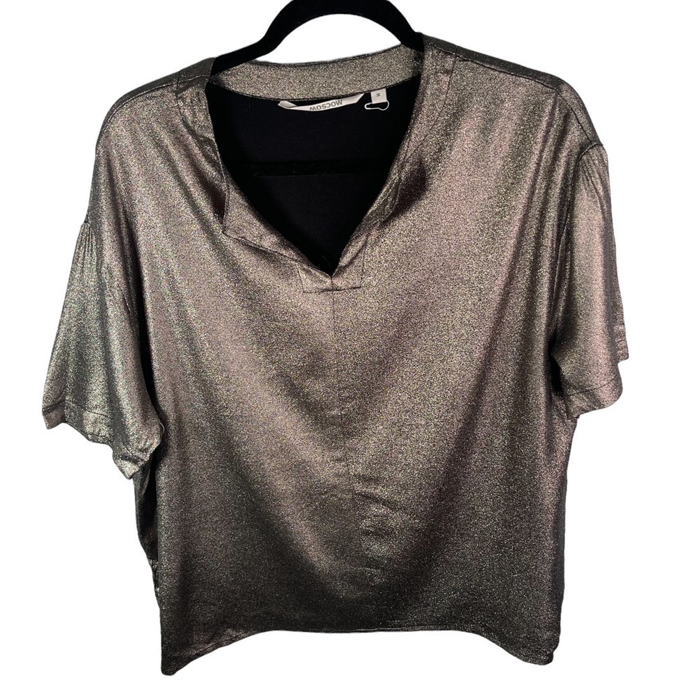 Moscow Split V Neck Short Sleeve Size Medium Bronze